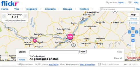 Flickr map, Montreal